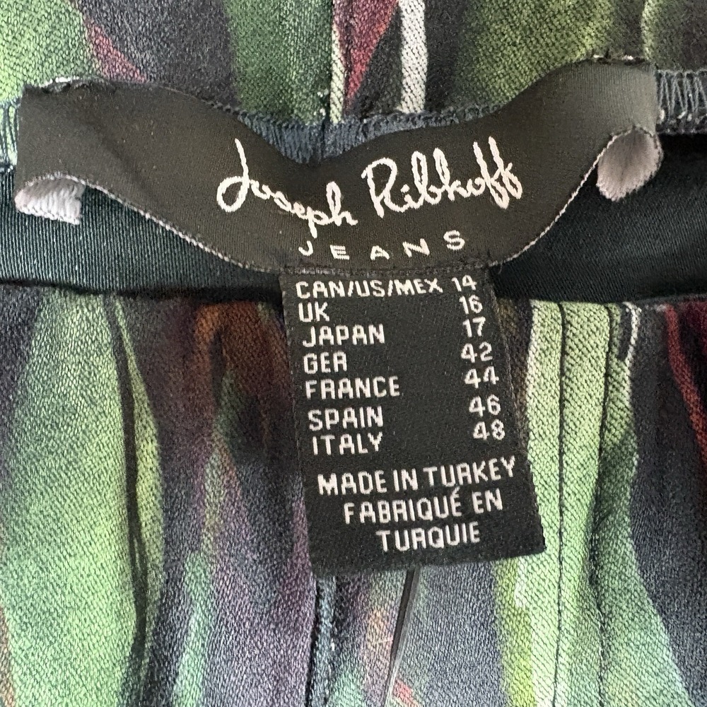 NEW Joseph Ribkoff Size 14 Abstract Print Classic Slim Pull-On Pants $205 - Picture 7 of 12